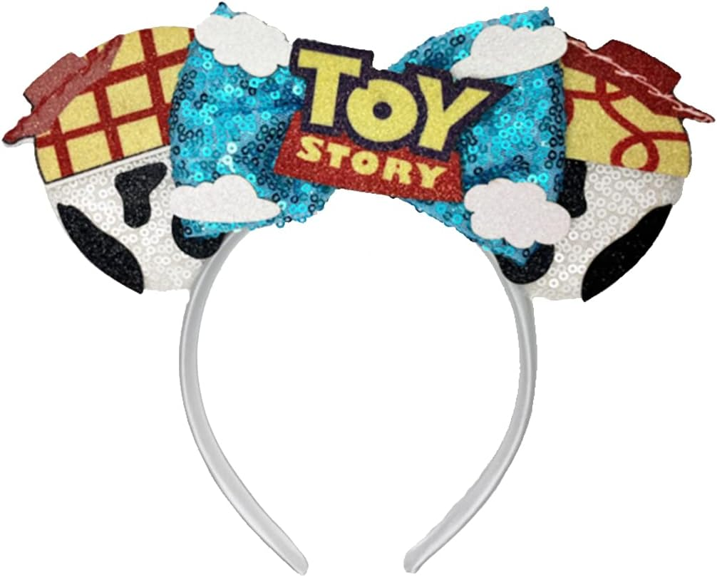 Atvscay Buzz Light Year Mouse Ears Headband Classic Sequin Ears for Toy Story Inspired Party Girls Costume Hair Accessories image number 5