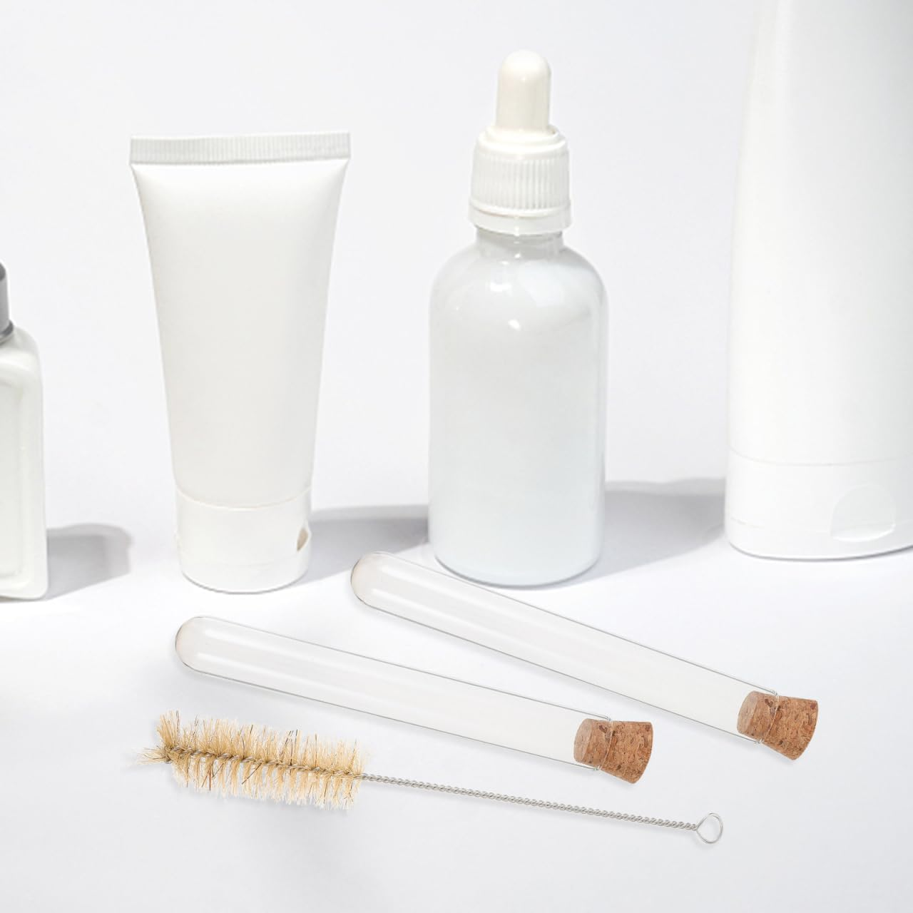 10 Pack Glass Test Tubes with Cork Stoppers and Brush, Mini Glass Bottles Jars for Scientific Experiments, Liquid Storage, Candy, Spices, Beads, Mother'S Day Home Decor 20X150Mm image number 3