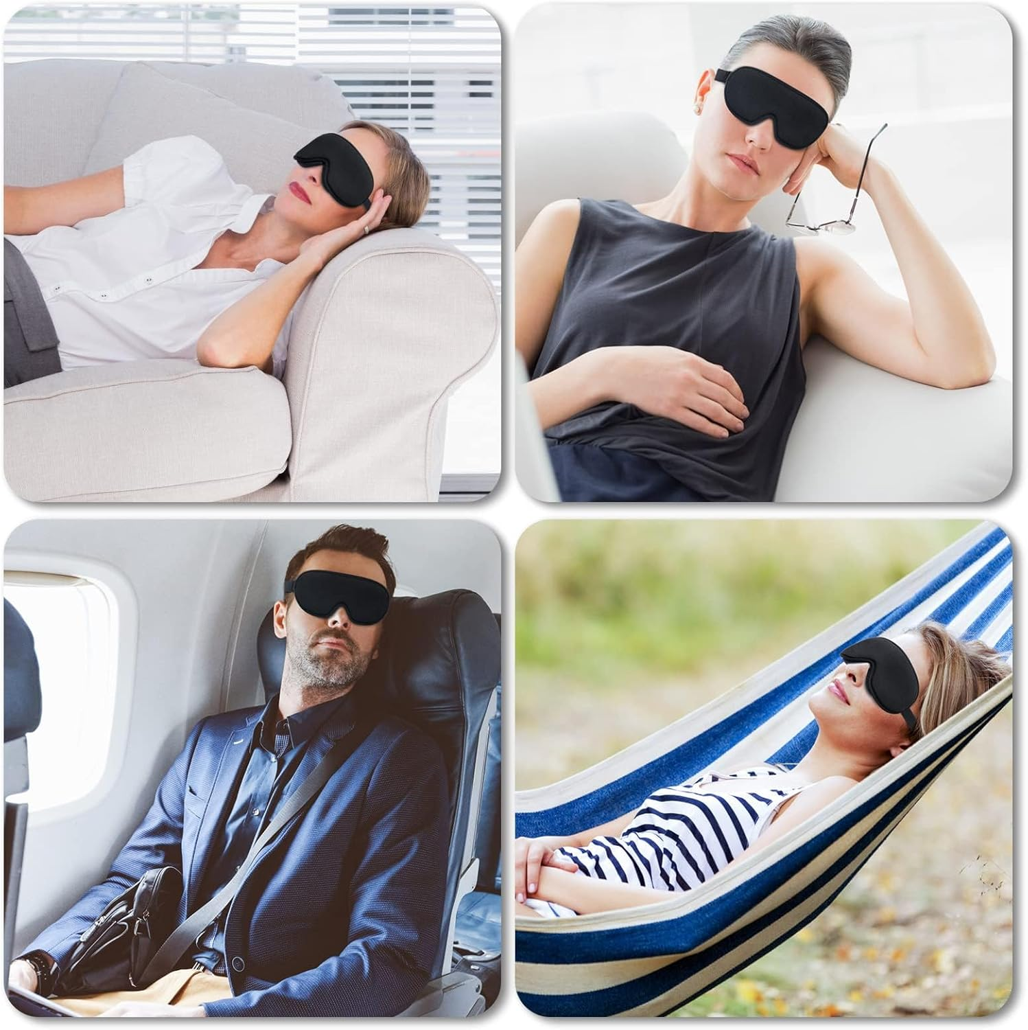 Sleep Mask 3D Eye Mask for Sleeping 100% Light Blocking Eye Covers with Adjustable Strap Night Blindfold for Men Women Memory Foam Black image number 5