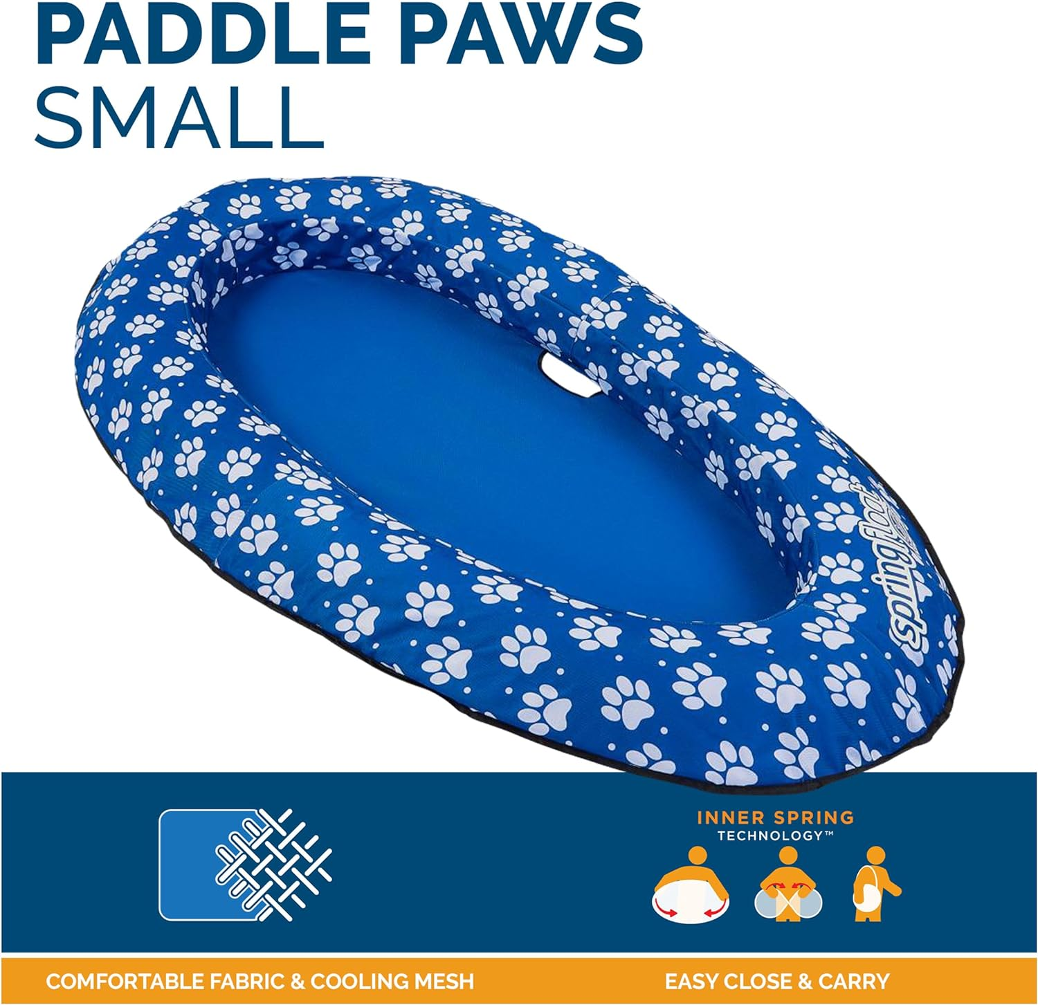 Swimways Spring Float Paddle Paws Dog Pool Float - Small (0-65 Lbs), Blue image number 1