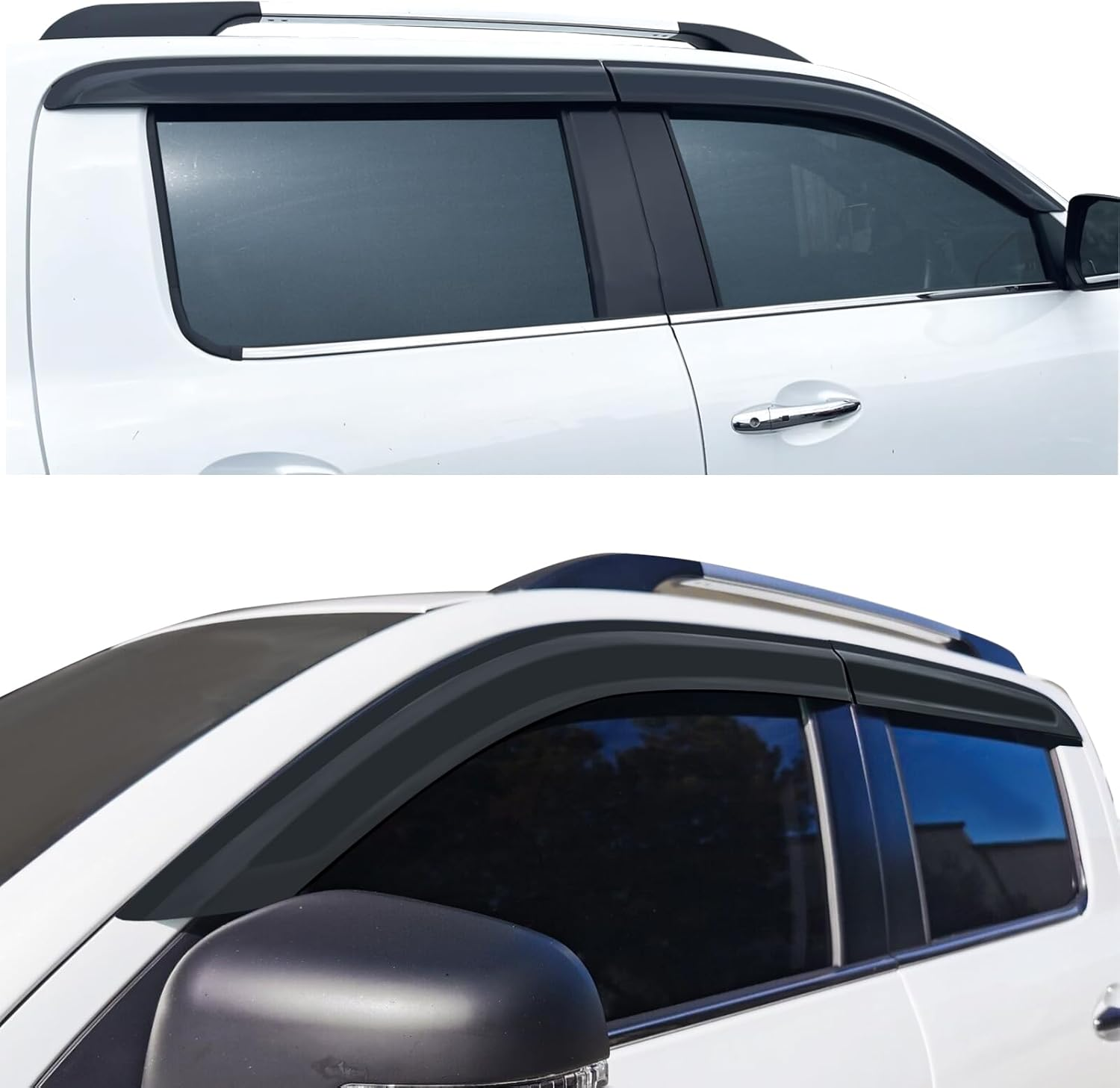SUERAUTO4X4 Weather Shield for GWM Cannon 2020-2025 Dual Cab Accessories, GWM Ute Weathershields Window Visors Car Wind Deflectors Rain Guard Exterior Tinted Black, 4PCS image number 6