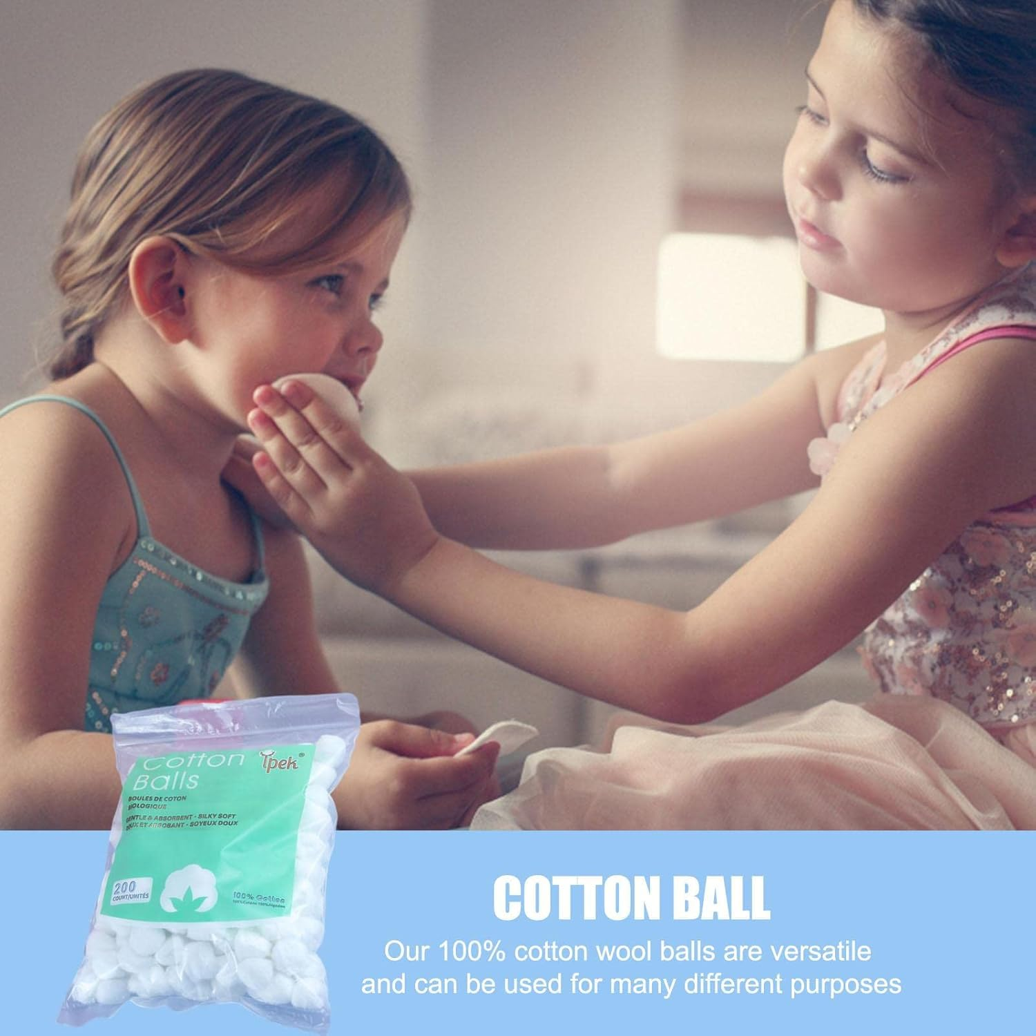 Cotton Wool Balls - White Cotton Balls for Baby - Makeup Cleaning Tool Absorbent Lightweight for Household Needs Skin Prep Wound Cleansing Everyday image number 4