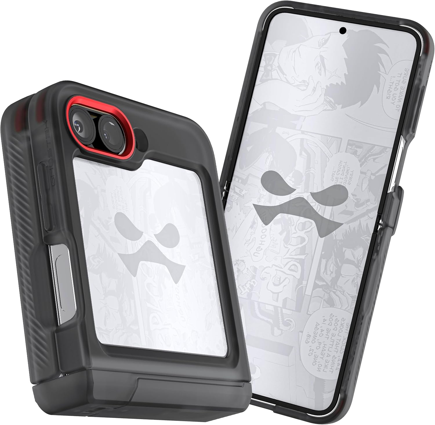 Ghostek Covert Clear Galaxy Z Flip 6 Case with Built-In Kickstand and Full Hinge Protection Shockproof Protective Phone Cover Designed for 2024 Samsung Galaxy Z Flip6 (6.7") (Smoke)