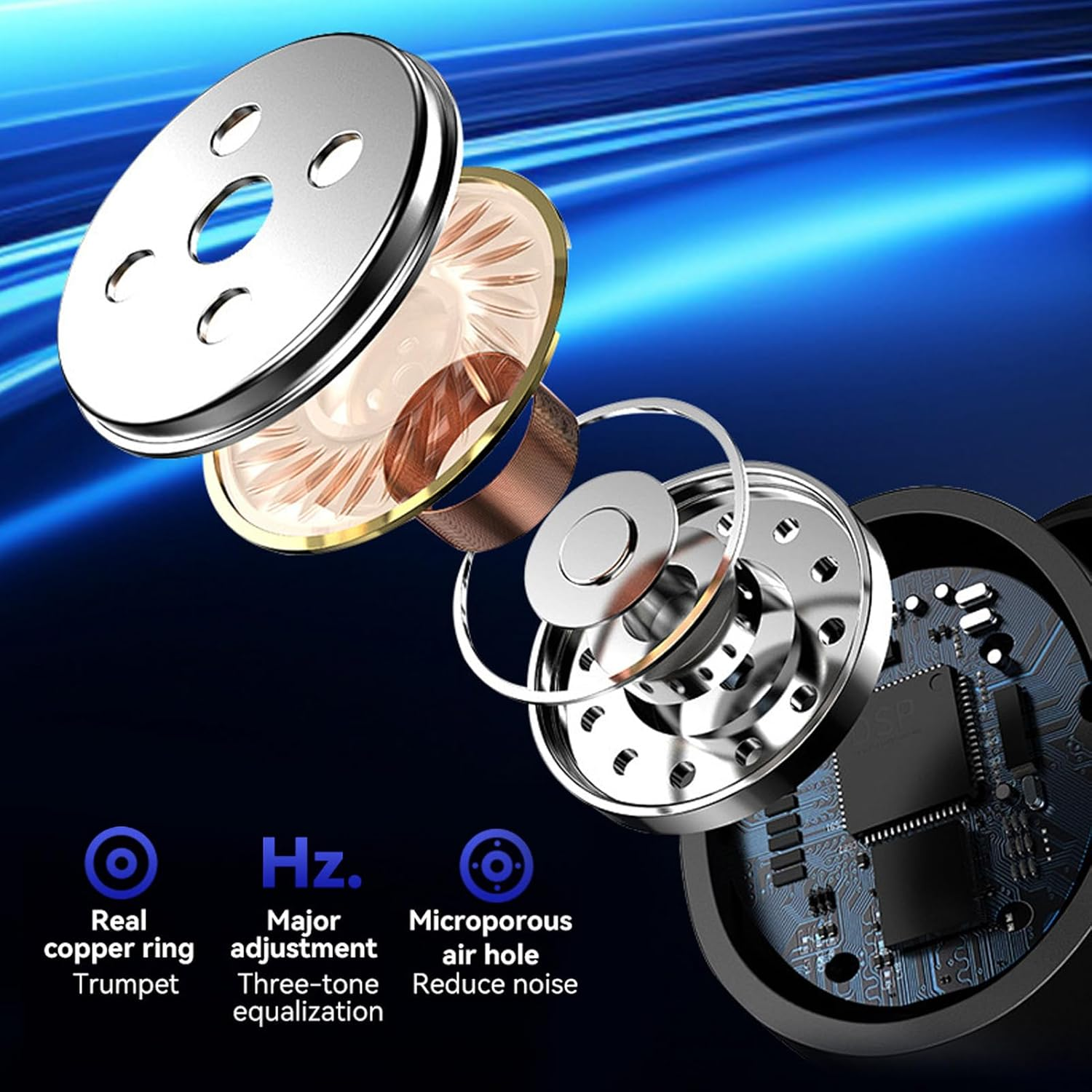 ASHATA Bluetooth Single Ear Deep Bass Sound Clip on Earbuds, Open Ear Earbuds Lightweight Comfort Clip Wireless Earbuds, Bluetooth Headphones Sport Headphones for Workouts, Running (Skin Color) - Black image number 5