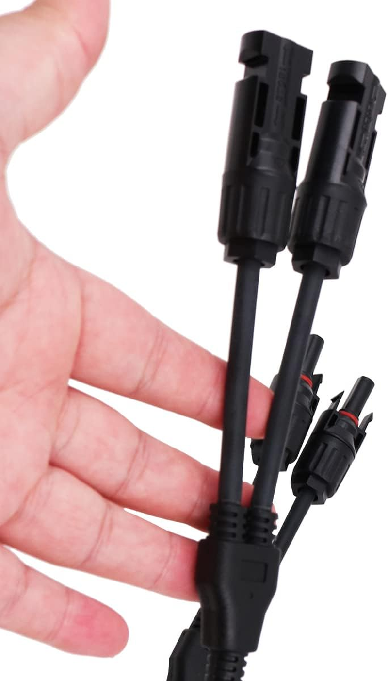 ZONADA New a Pair of Y Branch Splitter Cable 1 Male to 2 Female(M/2F) and 1 Female to 2 Male(F/2M) Solar Panel Cable PV System Wire and Assembly Solar Panel Cable Splitter Connector image number 2