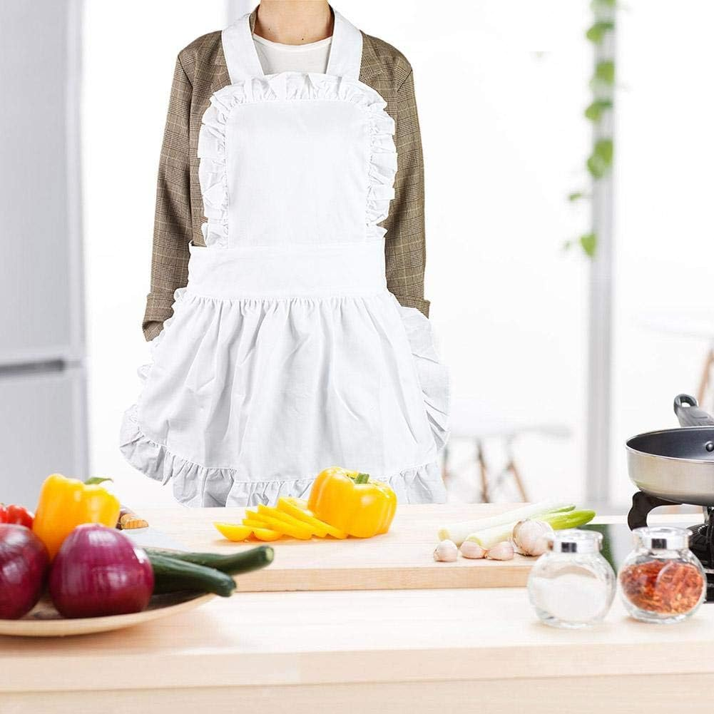 Comfortable Kitchen Apron, White Women Apron, Adjustable for Women Cooking image number 2
