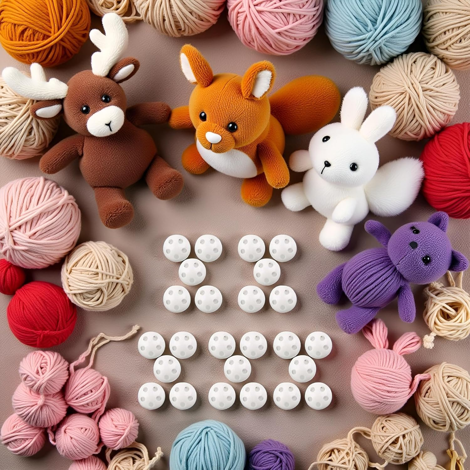 10Pcs White Rattle Balls Inserts Rattle Box Repair Doll Noise Maker Noise Maker Insert Rattle for Animal Puppet Doll,Rattles and Plush Rings Crochet Rattle