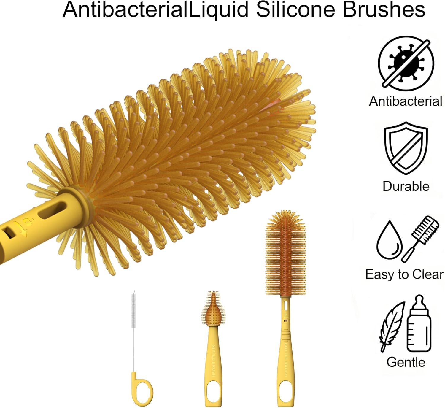 Zoltrax Bottle Brush Set,Baby Bottle Cleaner Kit,Nipple Brush, Straw Brush, Soap Dispenser, Drying Rack and Travel Storage Case,6 in 1 Bottle Cleaning Baby Essential Tool for Home and Travel (Green)