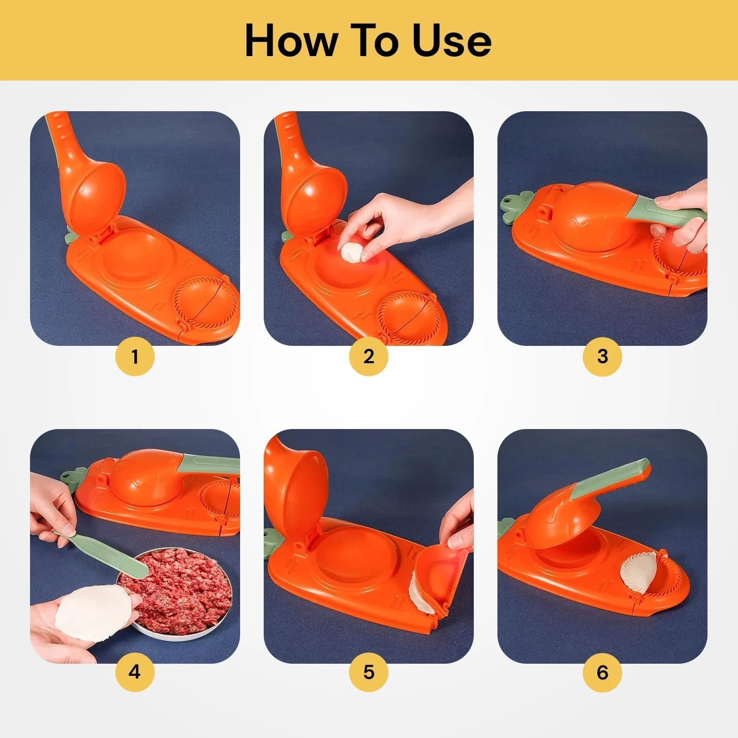 EZONEDEAL 2 in 1 Dumpling Maker, New Dumpling Maker Machine, Household Automatic Dumpling Maker'S, Maker Press for Pressing Dumpling Skin Wrapper Mould Dough Press Maker image number 5