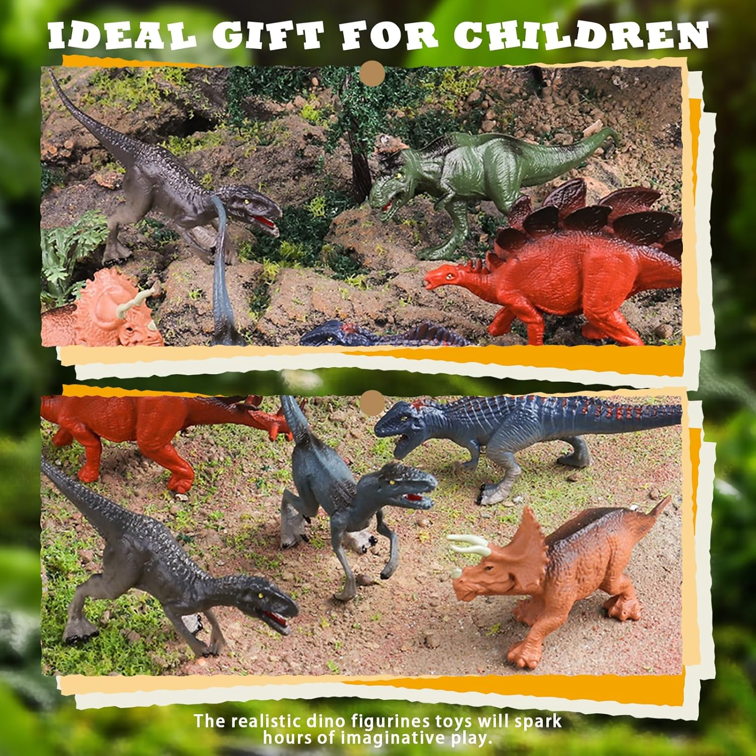 9Cm Dinosaur Figures - 12 Plastic Dinosaur Toys for Boys & Girls - Plastic Dinosaurs - Assorted Dinosaurs Include T-Rex & More - Dinosaur Toys for Kids 3-5+