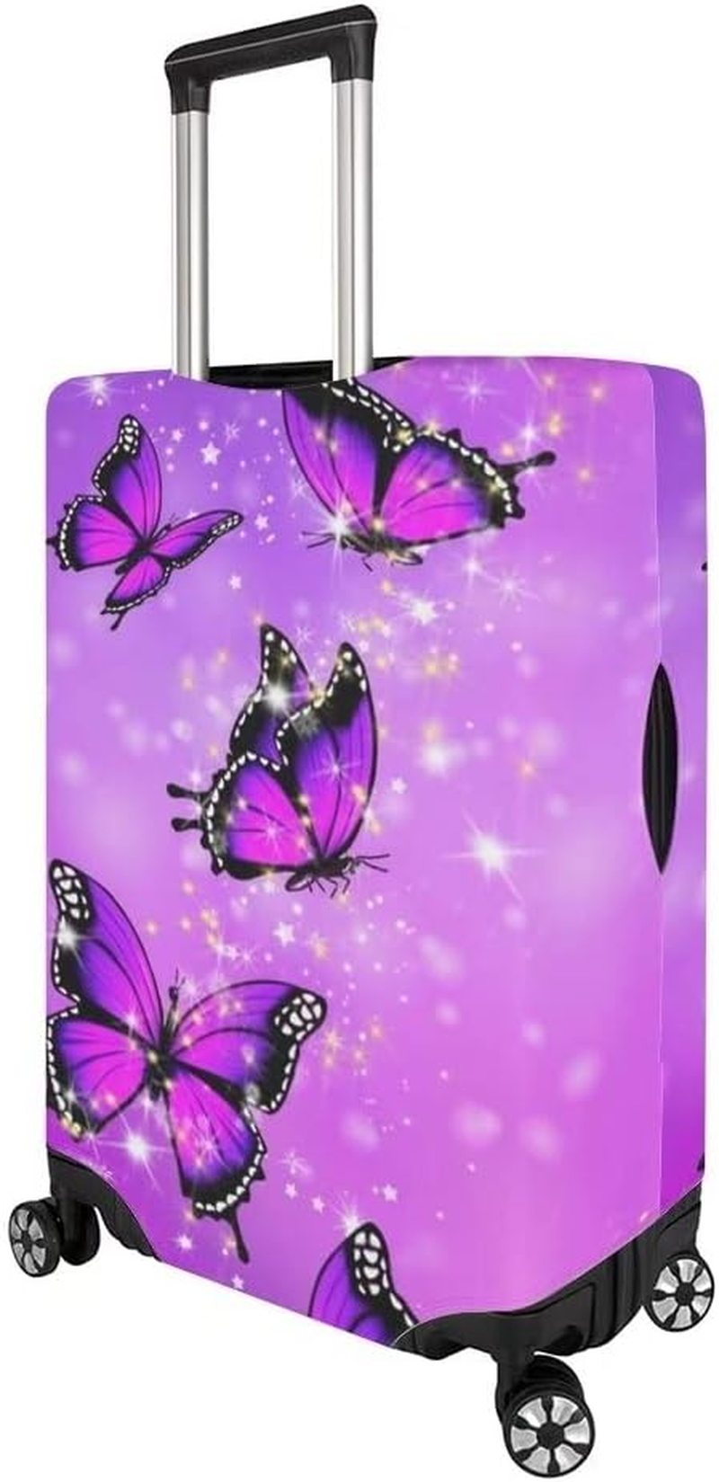 BIGCARJOB Luggage Cover Travel Suitcase Protector Bagggae Proof Fit 18-30Inch Anti-Scratch, Purple Butterflies, Xl(30"-32"Cover), Xl(30"-32"Cover) image number 7