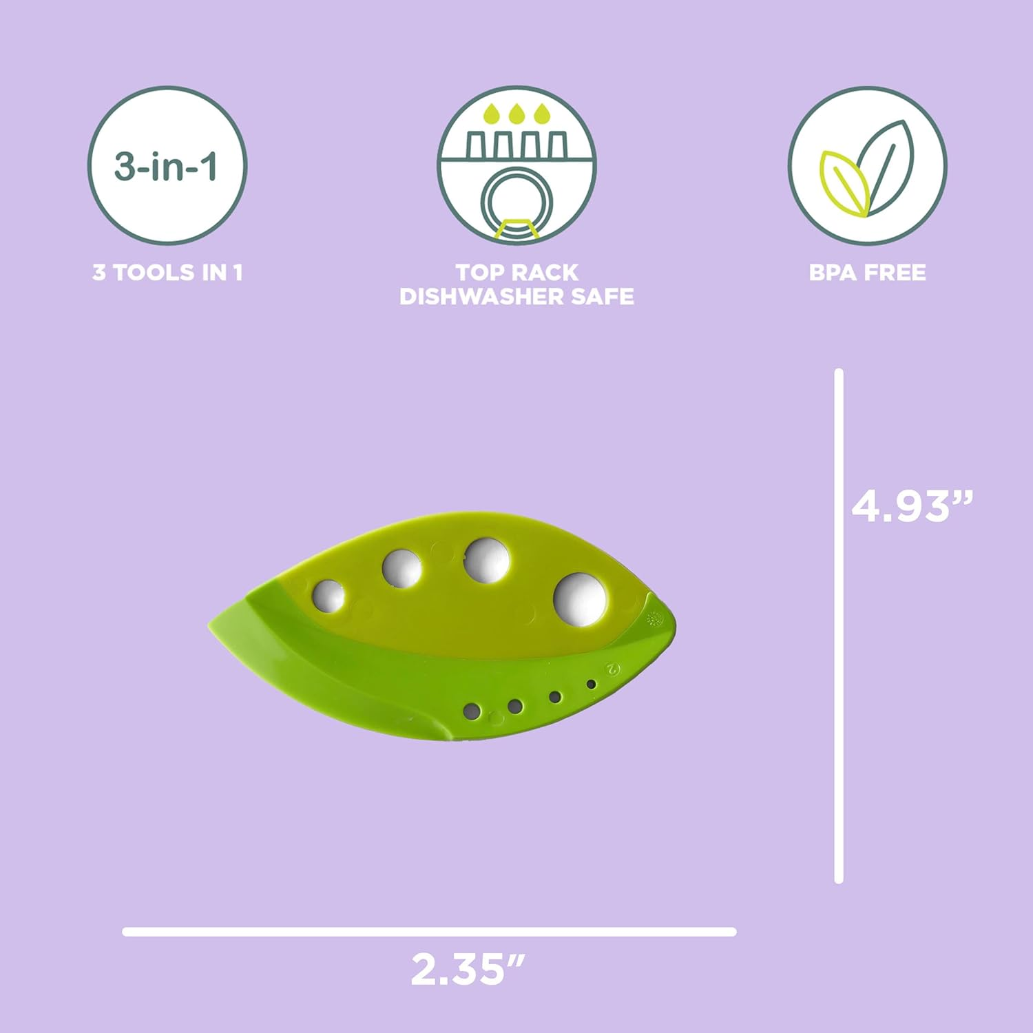 Chef'N Looseleaf Kale and Greens Stripper Tool, Green 85005 image number 5