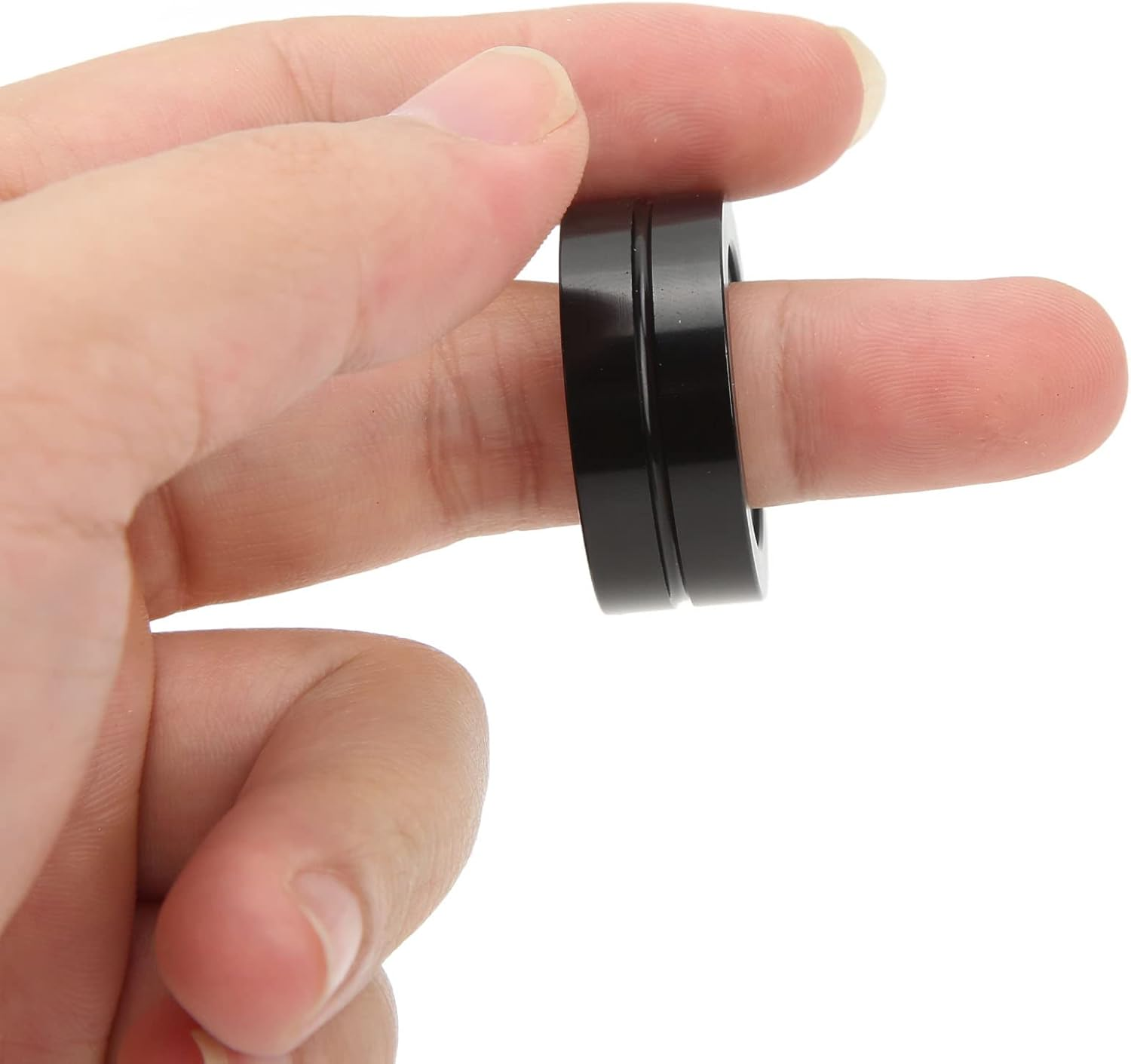 Metal Rings Fidget Toy, Adults Fidget Ring Toy, round Shape Long Lasting Magnetic Rings Fidget Toy, Relief Stress Fingertip Fidget Ring Toy for Adult Men Outdoor image number 5