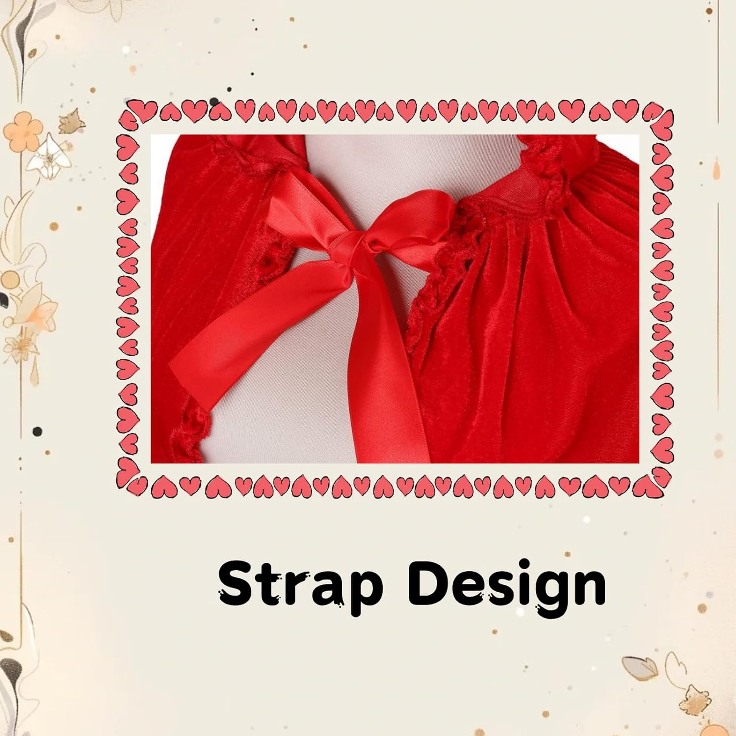 Little Red Riding Hood Cape,Adult Red Velvet Cloak with Hood Fairytale Character Halloween Costumes Accessories for Women image number 5