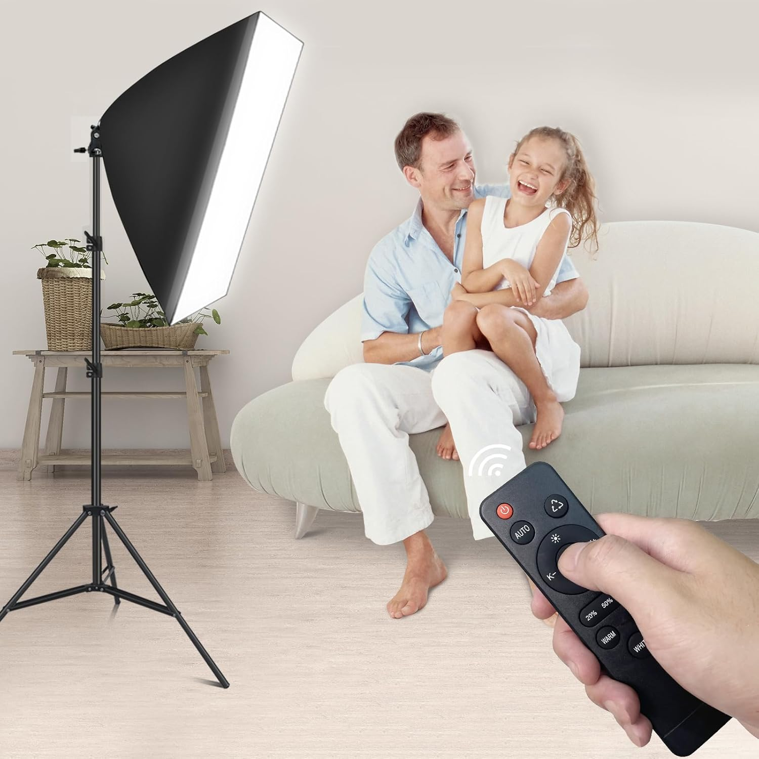 MSKIRA Softbox Lighting Kit 85W Bi-Color LED Dimmable Soft Box Light Stand Photography Continuous Light Studio Softboxes for Portraits, Youtube, Product Fashion Shooting image number 3