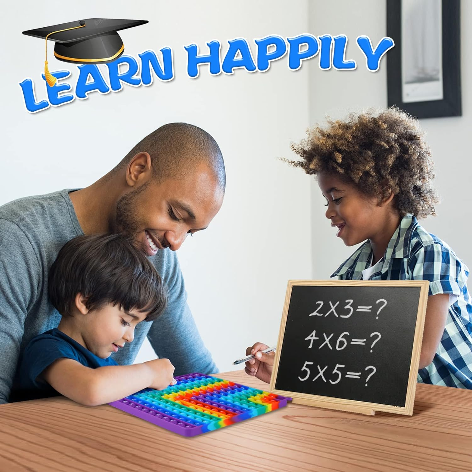 2 in 1 Multiplication Table and Digital Addition Table P0PP Math Toy, Rainbow Dimple Fingertip Toy, Multiplication Table Math Manipulation Game, Create Various Math Operations (1 PCS) image number 6