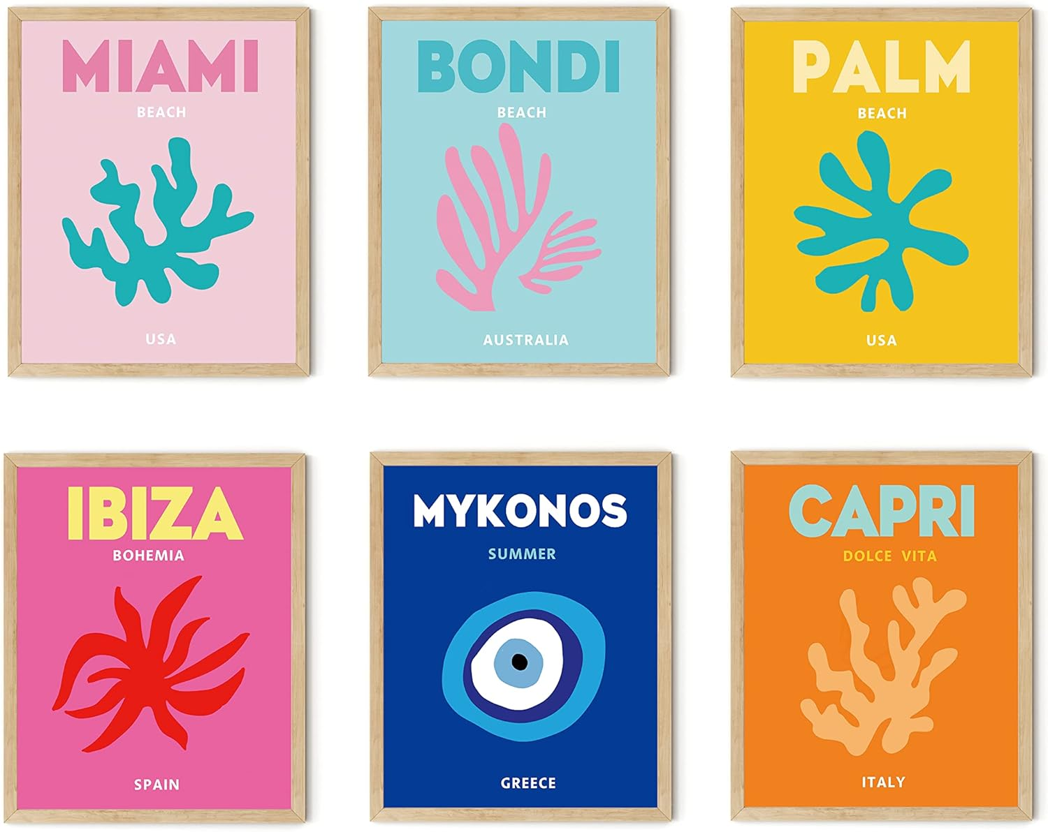 Twodays Preppy Room D&eacute;cor Aesthetic, Preppy Wall Decor, Preppy Travel Prints, Preppy Stuff, Preppy Things, Preppy Posters for Teen Girl Room (8" X 10"，Set of 6, UNFRAMED) image number 2