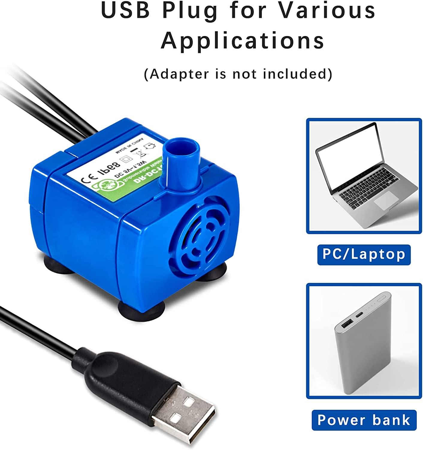 Cat Water Fountain Pump, Pet Water Fountain Pump Replacement Pump DR-DC160 Motor for for Round, Cubic, Flower Cap Cat Fountain