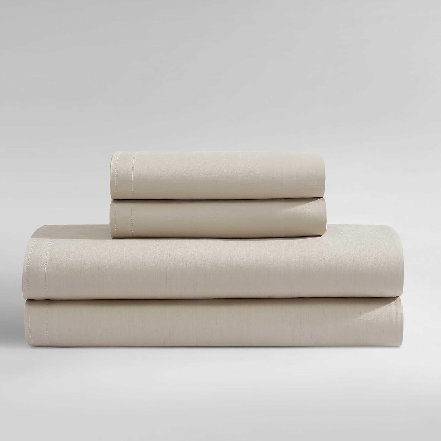 Calvin Klein - King Sheets, Luxuriously Soft Percale Bedding Set, Sustainable Fabric Construction (Naturals Solid Feather White, King)