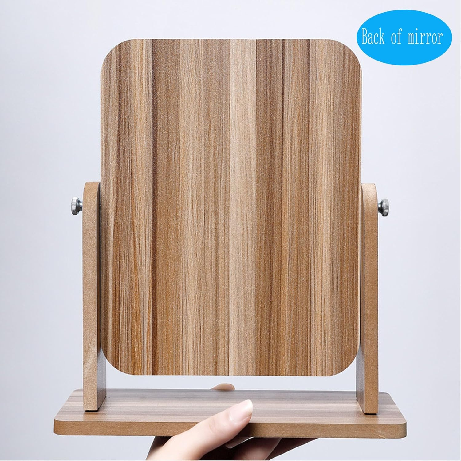 Cosmetic Mirror,With Natural Bamboo Stand,Magnification Double-Sided 360-Degree Rotating Magnifying Mirror,Portable Tabletop Mirror,Bathroom Shaving Makeup Mirror,Desk Mirror,Vanity Mirror（Medium - Medium image number 4