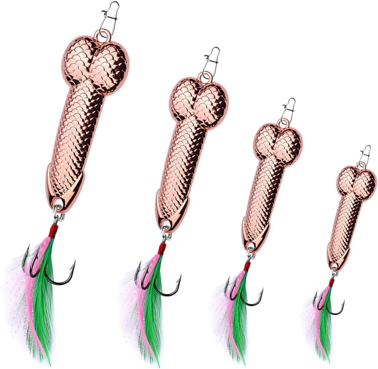 4Pcs Funny Fishing Lures, Top Water Bass Fishing Lure, Bass Fishing Gear Spinner Baits Freshwater Saltwater Fish Equipment Fish Hook Gift for Fathers Day, Fishing Gifts for Men