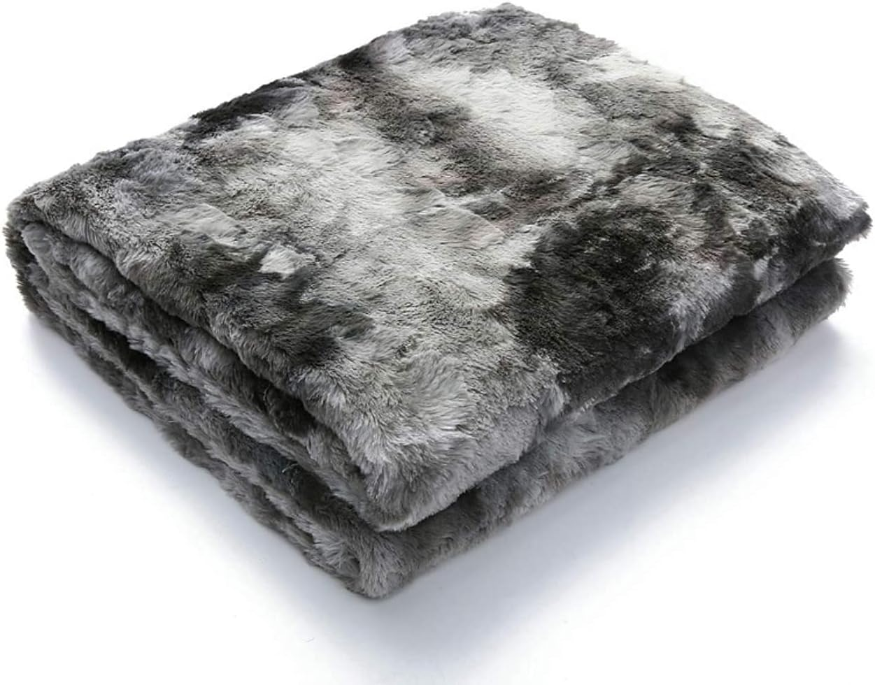 Faux Fur Throw Blanket ，Luxury Soft Plush Shaggy Fleece Blanket Warm Fluffy Blanket for Bed Couch Chair Fall Winter Spring Living Room (160X200Cm) - Black image number 5