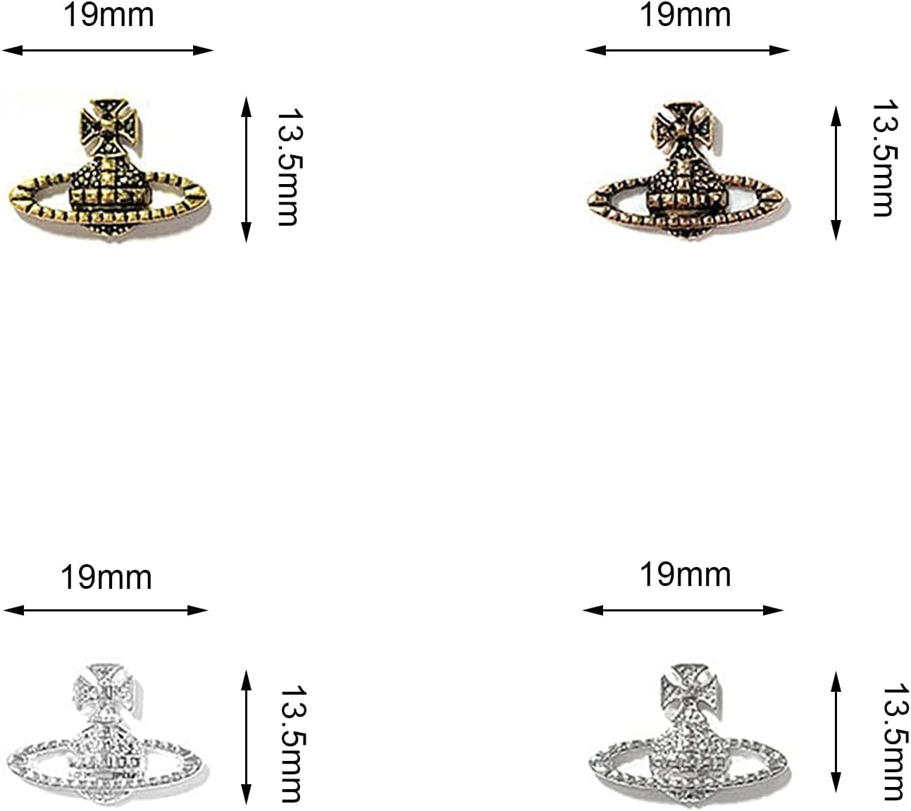 Kuskins 40 Pcs Planet Nail Charms,3D Nails Rhinestones Silver Diamond Toenail Jewelry，Four Colors Trendy Acrylic Nail Kit,Diy Fingernail Art Decoration Supplies for Girls and Women image number 6