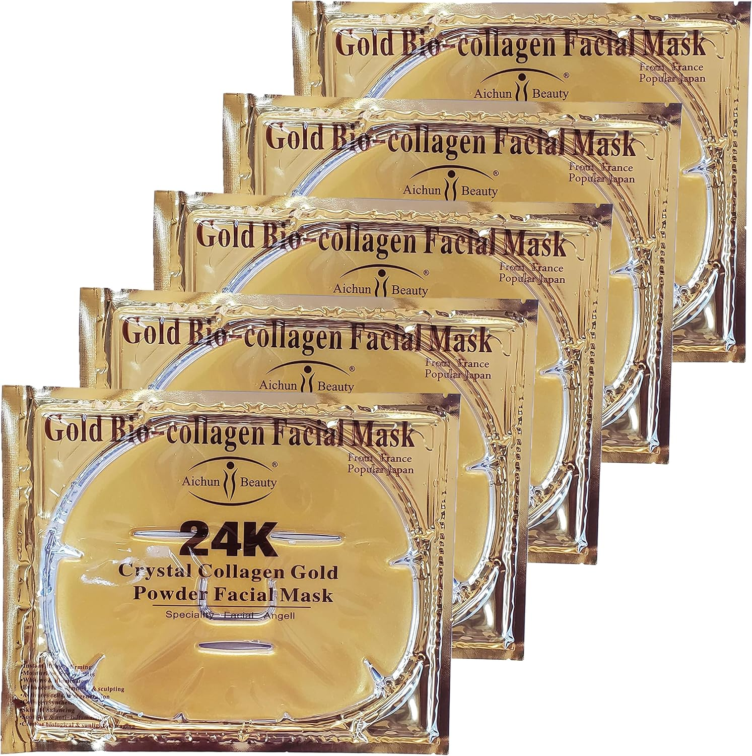 Generic Gold Bio-Collagen Facial Face Mask (5PCS) image number 1