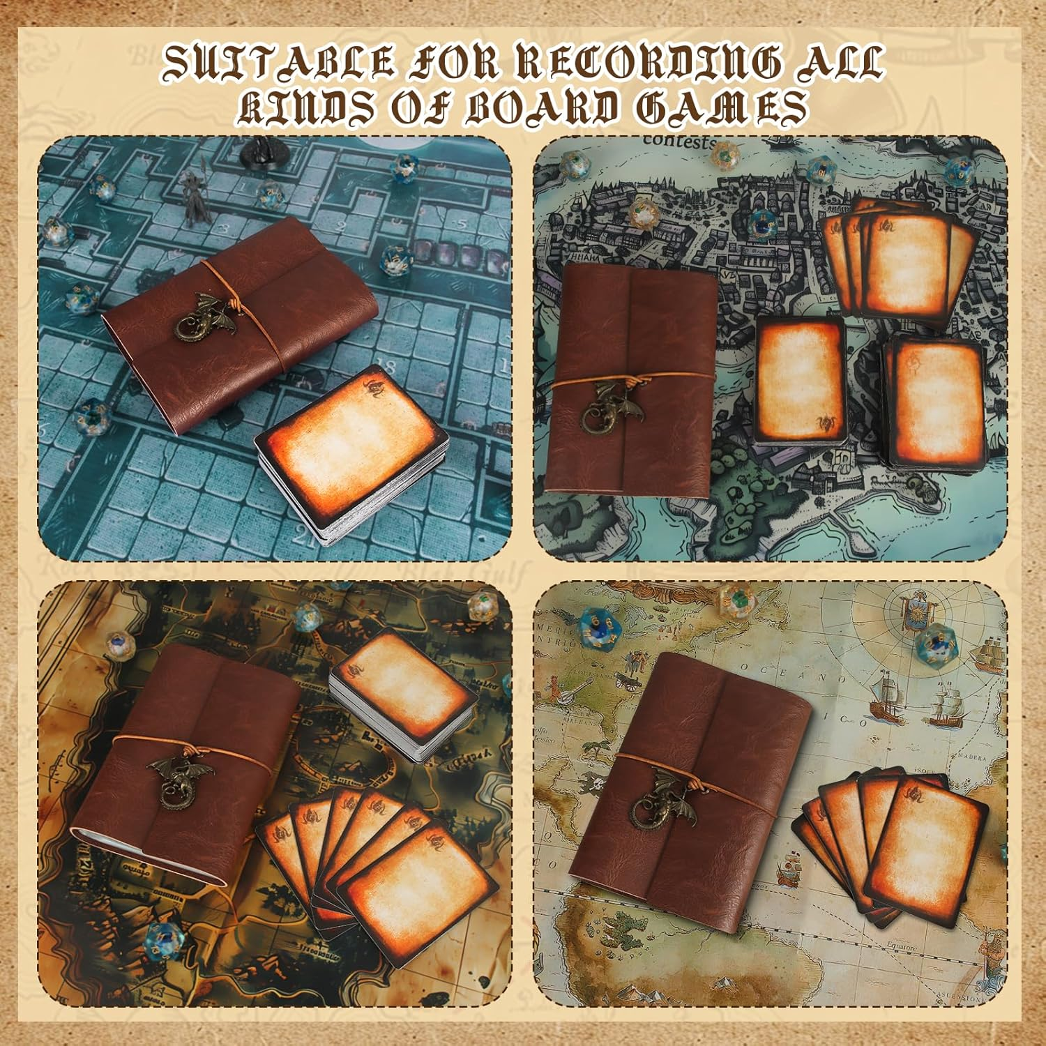Spellbook Cards Holder D&D RPG Pocket Spell Book & Reference Card Holder, Tome of Recollection TTRPG Gaming Accessories for Dungeons and Dragons Beginner Master (61 Poker-Size Player Cards Included) image number 5