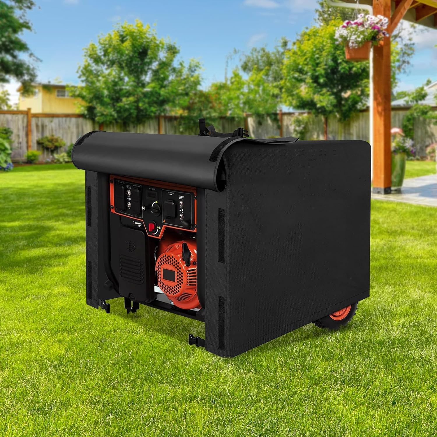 Universal Waterproof Generator Cover, 600D Heavy Duty Small outside Equipment Cover for Champion,Predator,Wen,Bilt Hard,Ryobi,Generac,Westinghouse Portable Generator 5000-10000W,32&rdquo;Lx24&rdquo;Wx24&rdquo;H