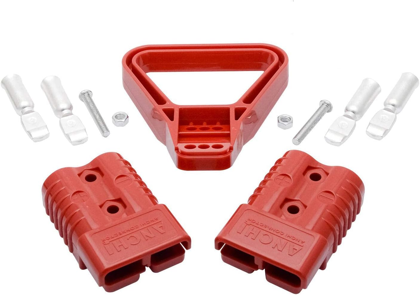 MASO 175AMP 600V Battery Plug Cable Connector Jump Start Slave Assist with Red Plastic Shells & Handle image number 1