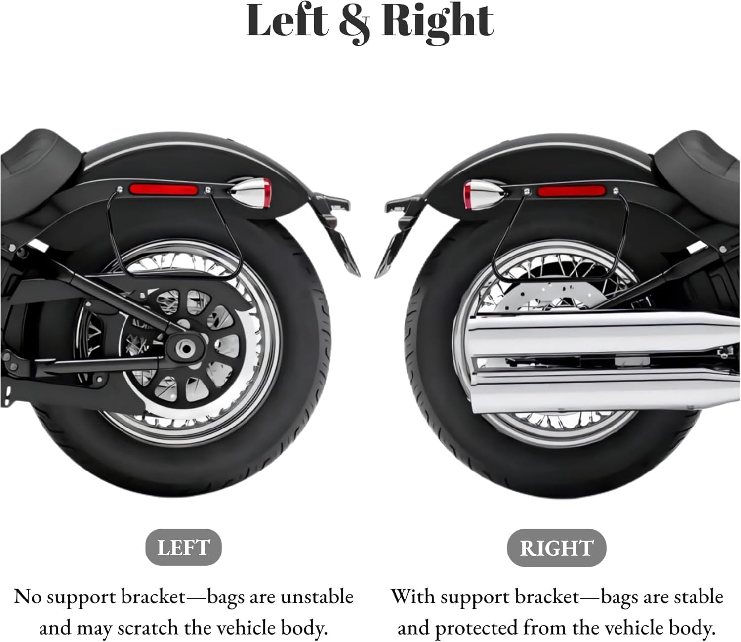 Black Saddlebag Supports Bracket Mount Kit Fit for Harley Softail Standard 2020-2025 /Slim 2018-2021 /Street Bob 2018-2025 image number 5