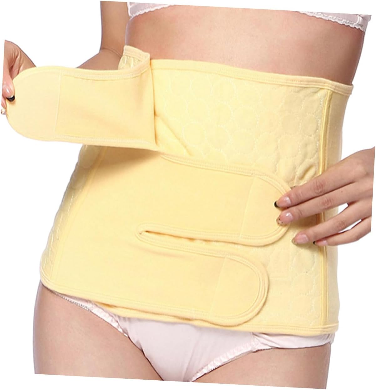 Corset for Postpartum Recovery Maternity Cotton Belly Wrap Band Waist Trainer for Women after Cesarean XL Yellow image number 4