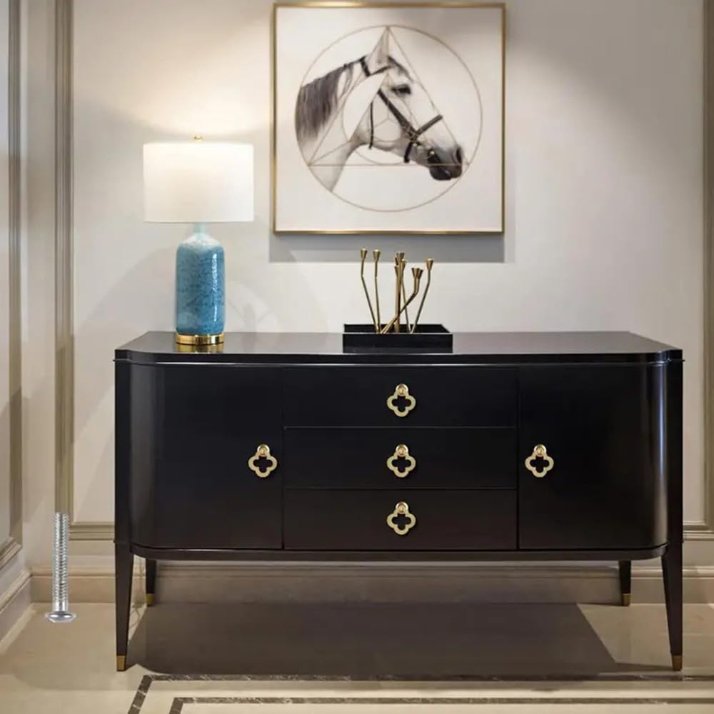 8 Pack Gold Cabinet Handles 2 Inch Drawer Knobs Zinc Alloy Single Hole Pulls and Knobs for Dresser 55Mm Brushed Gold Ring Cupboard Knobs for Drawers Cabinet Kitchen Bathroom image number 3