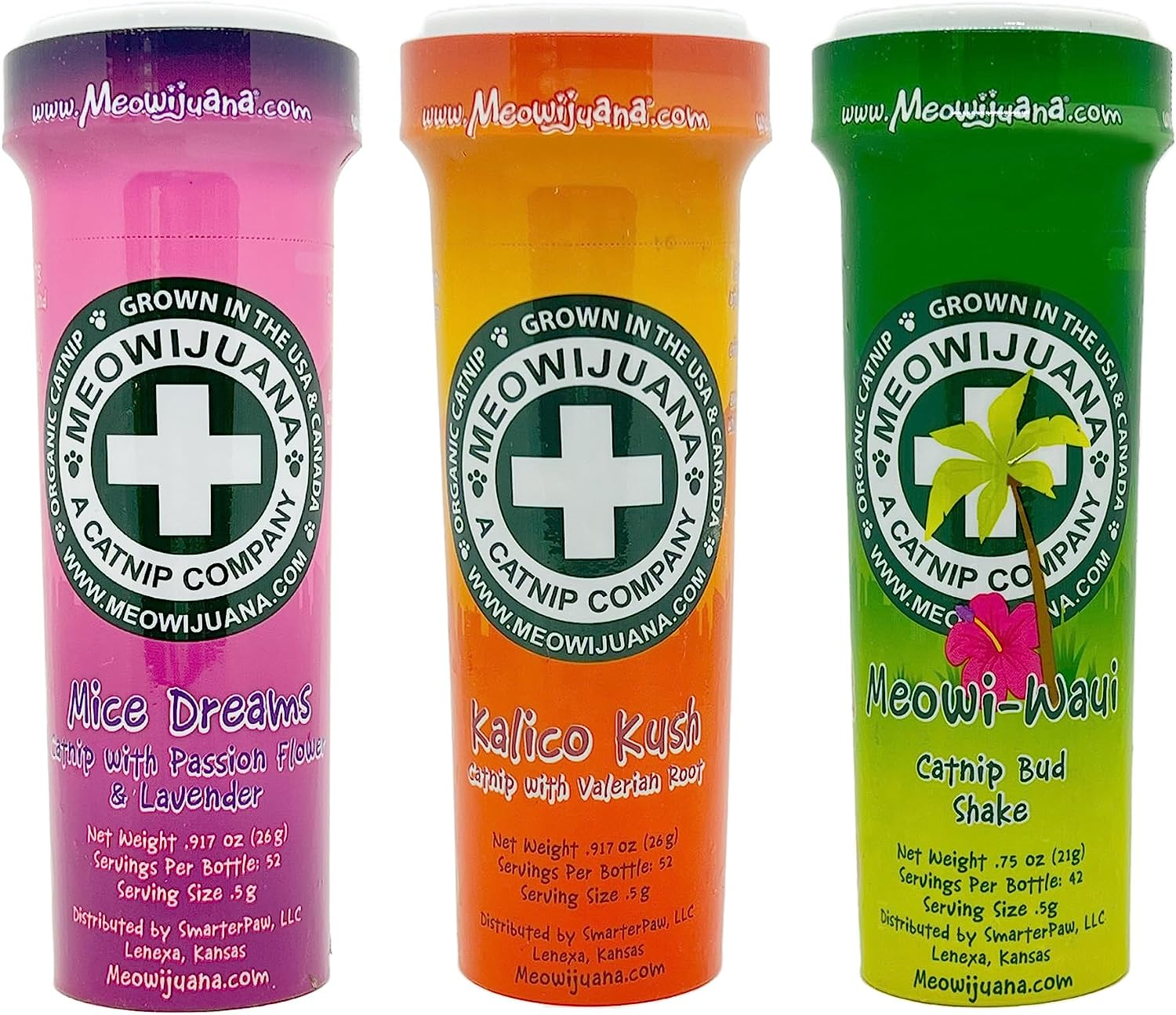 Meowijuana | Bundle of Mice Dreams, Kalico Kush, and Meowi-Waui | Organic | Dried Premium Ground Catnip | High Potency | Perfect for Cat Toys | Grown in the USA | Feline and Cat Lover Approved image number 6