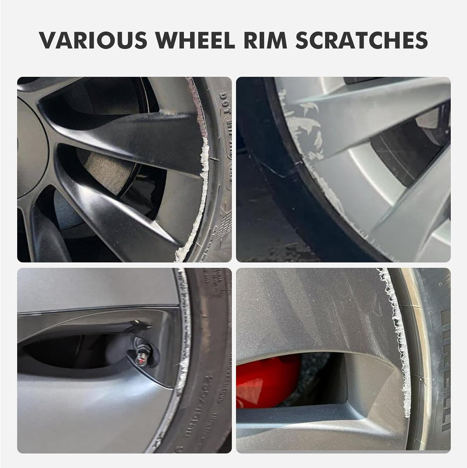 Armor Black Rim Touch up Paint for Tesla Model Y 20'' Induction Wheels, Rim Repair Kit Curb Rash for Fix Rims Scratches, Chips, Curb Rashes and Surface Damage - Gunpowder image number 4