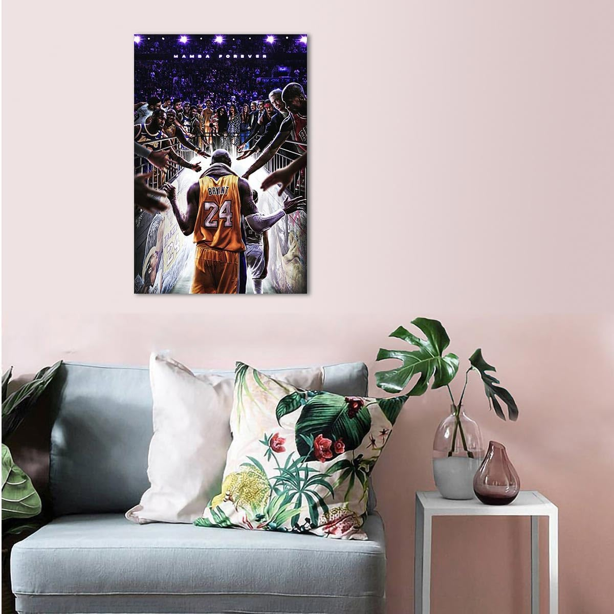 Kobe Canvas Wall Art Poster Kobe Gigi Legendary Basketball Player Posters Inspirational Sports Superstar Oil Painting Modern Room Aesthetic Wall Decor for Home Gym Bedroom Dorm 12X18 Inch Unframed image number 7