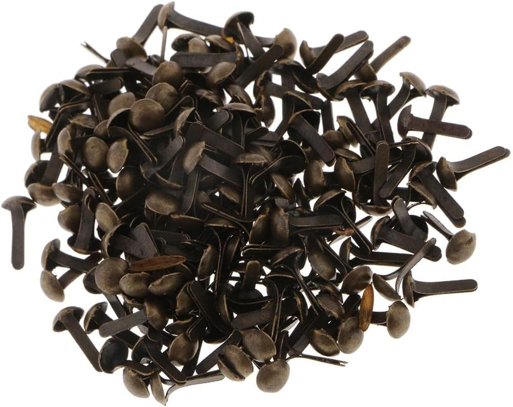 F Fityle 200 Pieces 4.5Mm round Head Split Pins Metal Brads Paper Fastener Decorative Brad for Scrapbooking DIY Craft Decoration - Bronze - Gold image number 4