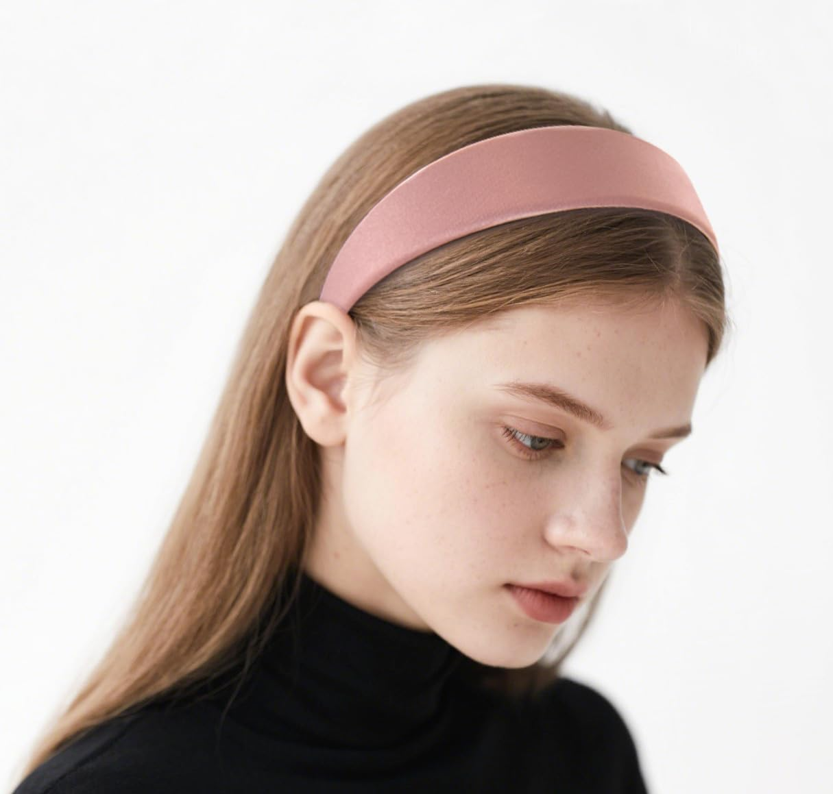 Axy HRK1 Wide Satin Covered Hair Band Vintage Classic Look Hair Band Headband (Earth Orange)