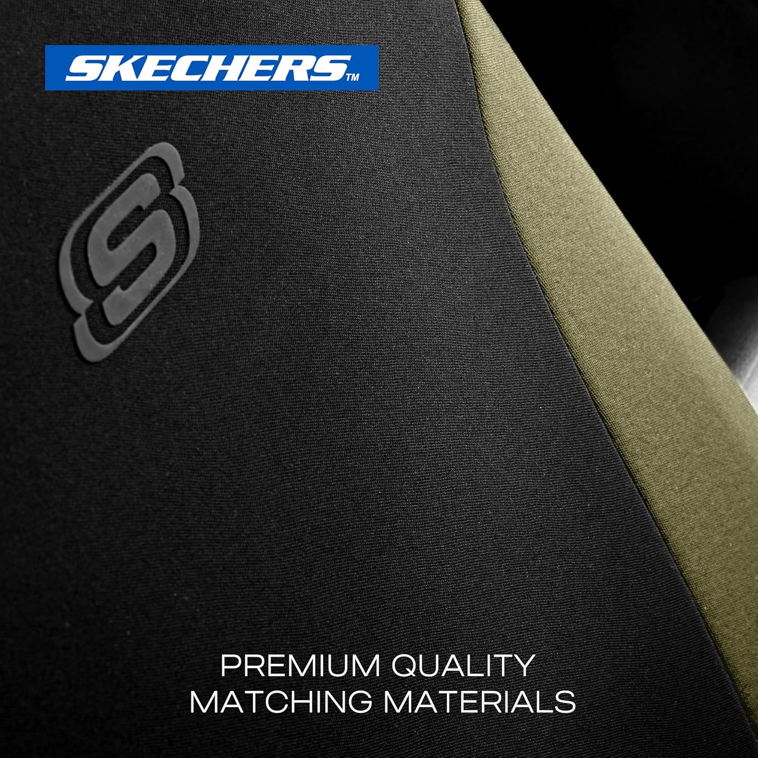 Skechers Seat Covers, Premium Breathable Polyester Seat Covers, Car Seat Covers Front Seats Airbag Compatible, Automotive Comfort for Most Cars, Vans, Trucks, Suvs (Two Front, Beige) image number 2