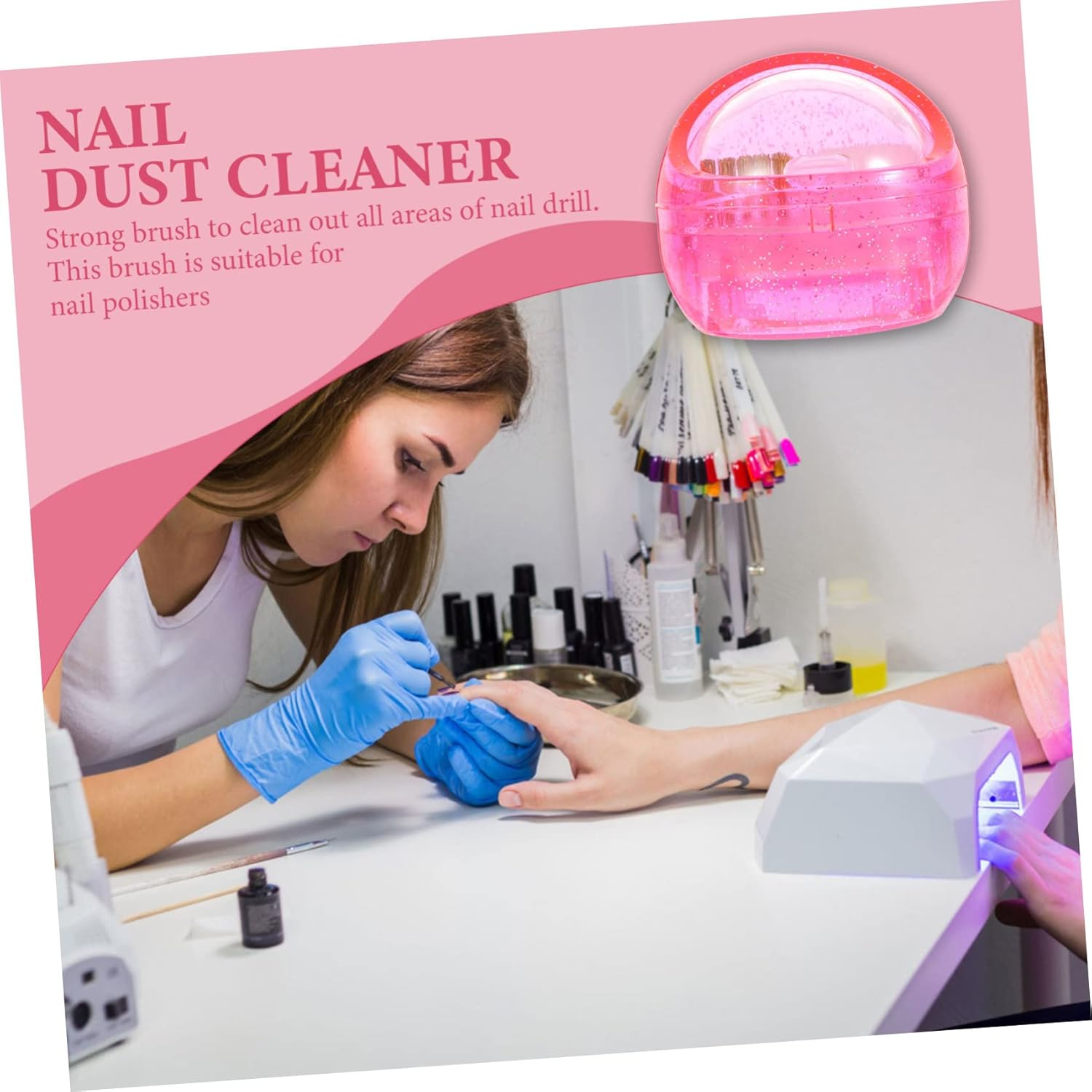 Baluue Nail Drill Cleaning Brush Set 3-Piece Nail Art Brush Kit for Manicure Soft Hard Bristles for Home Salon image number 1