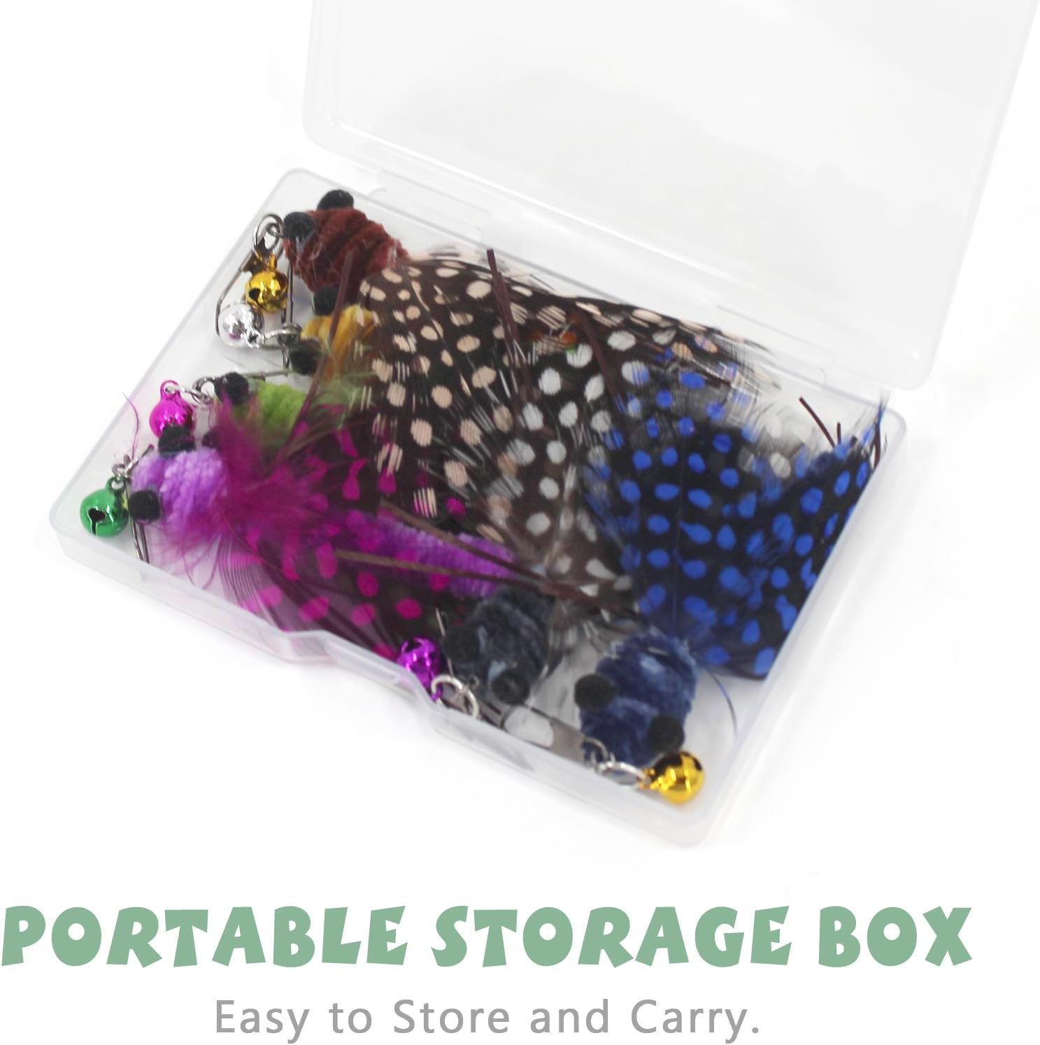 SONGWAY Cat Toy Wand Replacement - 6 Feather Wings Insect Cat Toys, Cat Feather Toy Refills, Cat Teaser Wand Attachments, Interactive Cat Toys for Indoor Cats - 6Feather Wings image number 5