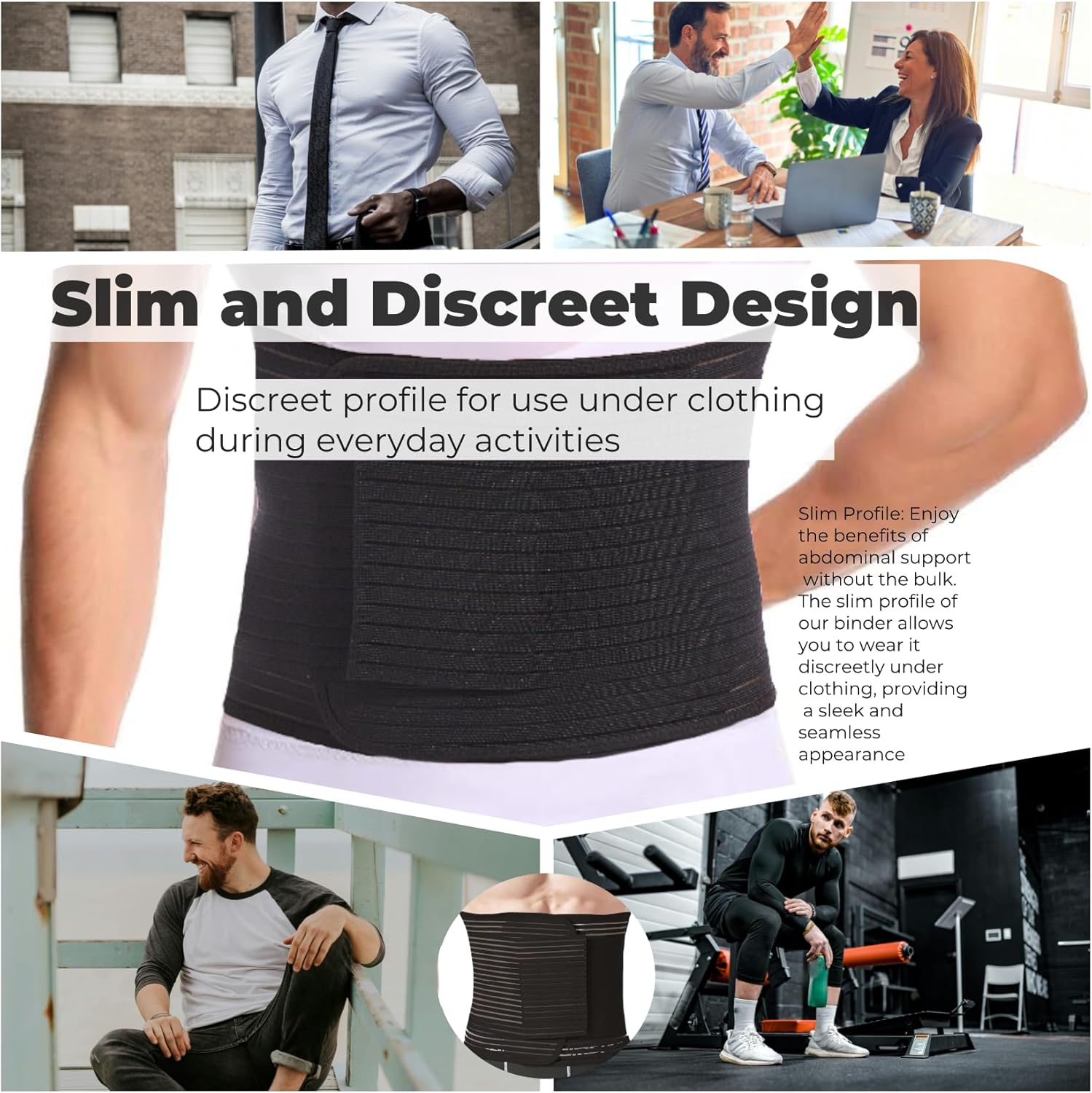 Reian Men'S Abdominal Binder for Post Surgery,Compression Wrap Abdomen Waist Support Belt for Hernia Tummy Tuck image number 1