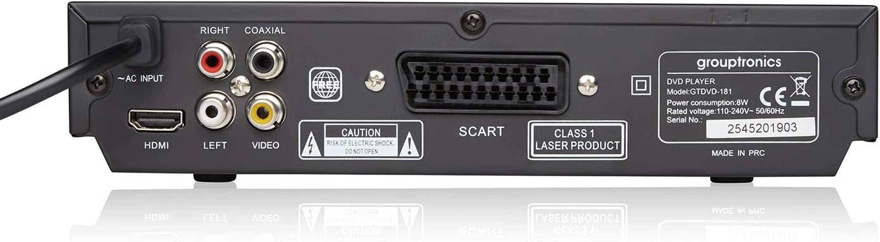 Grouptronics GTDVD-181 Compact Multi Region DVD Player & Karaoke Player with USB, HDMI & Scart Output - Easy Setup image number 5