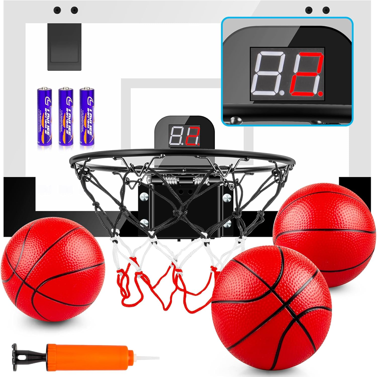 Indoor Basketball Hoop Sports Fan Backboards for Kids and Adults Door Room Basketball Hoop Mini Hoop with 3 Balls Basketball Toys for Boys Girls Adults