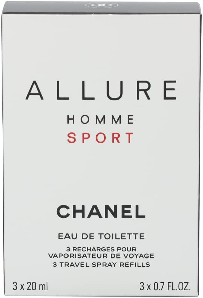 Chanel Allure Homme Sport Eau De Toilette Travel Spray Refills (3 Refills) 3X20Ml image number 1