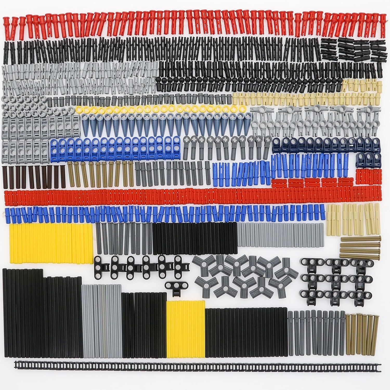 AIMATRIX 884Pcs Technic-Parts Pin-Connector-Axle Compatible with Mainstream Building Block Brands, Technic Tooth-Chain-Link-Bush Etc. MOC Replacement Pieces and Parts. image number 2