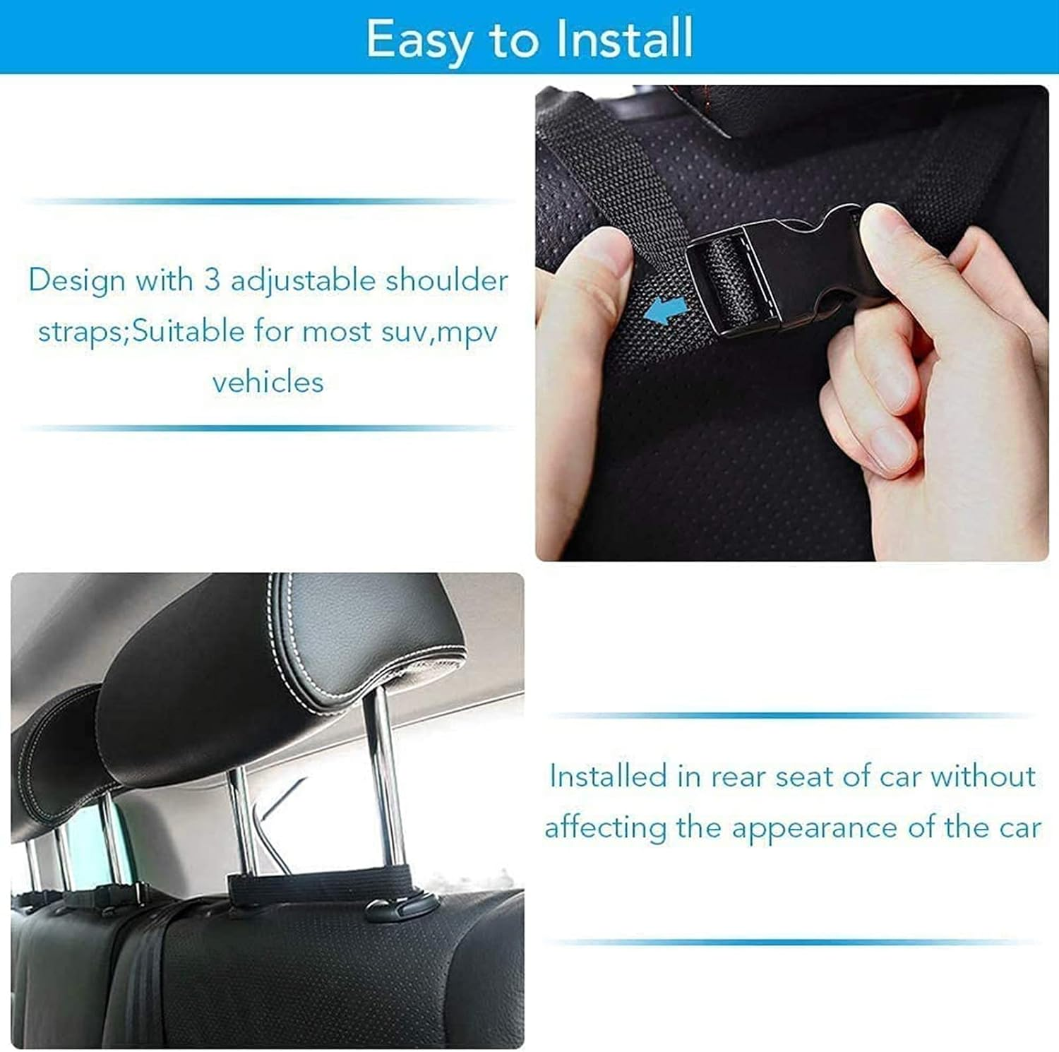 Trunk Organizer for Car, Large Capacity Car Organizers and Storage with 9 Pockets, Waterproof Backseat Hanging Organizer for SUV, Truck, MPV, Car Interior Accessories for Men and Women - Car Trunk Organizer 8Bag image number 3