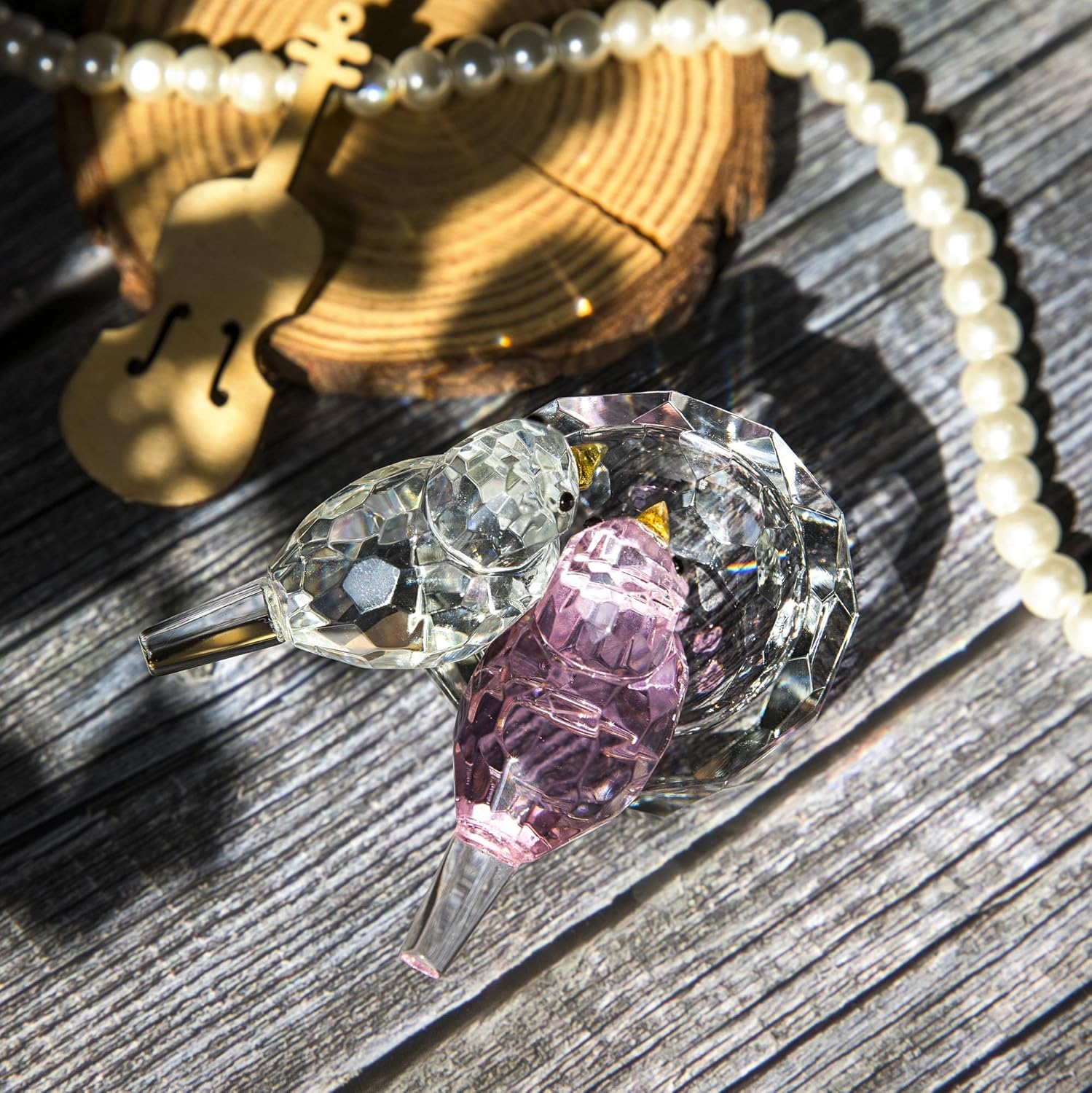 HDCRYSTALGIFTS Crystal Bird Figurine Collectible Art Glass Animal Figurines Table Home Decor