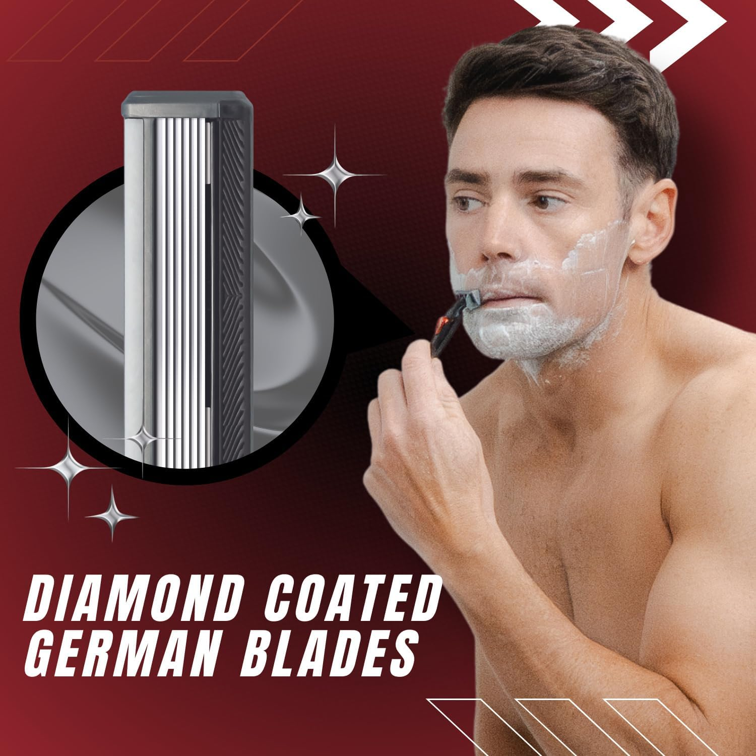 Schick Mens - Schick 6 Razor Kit for Men | 1 Handle with 3 Refills + Free Tyre Stand | 6 Diamond Coated Blades | Ideal for Sensitive Skin | Close and Comfortable Shave image number 5